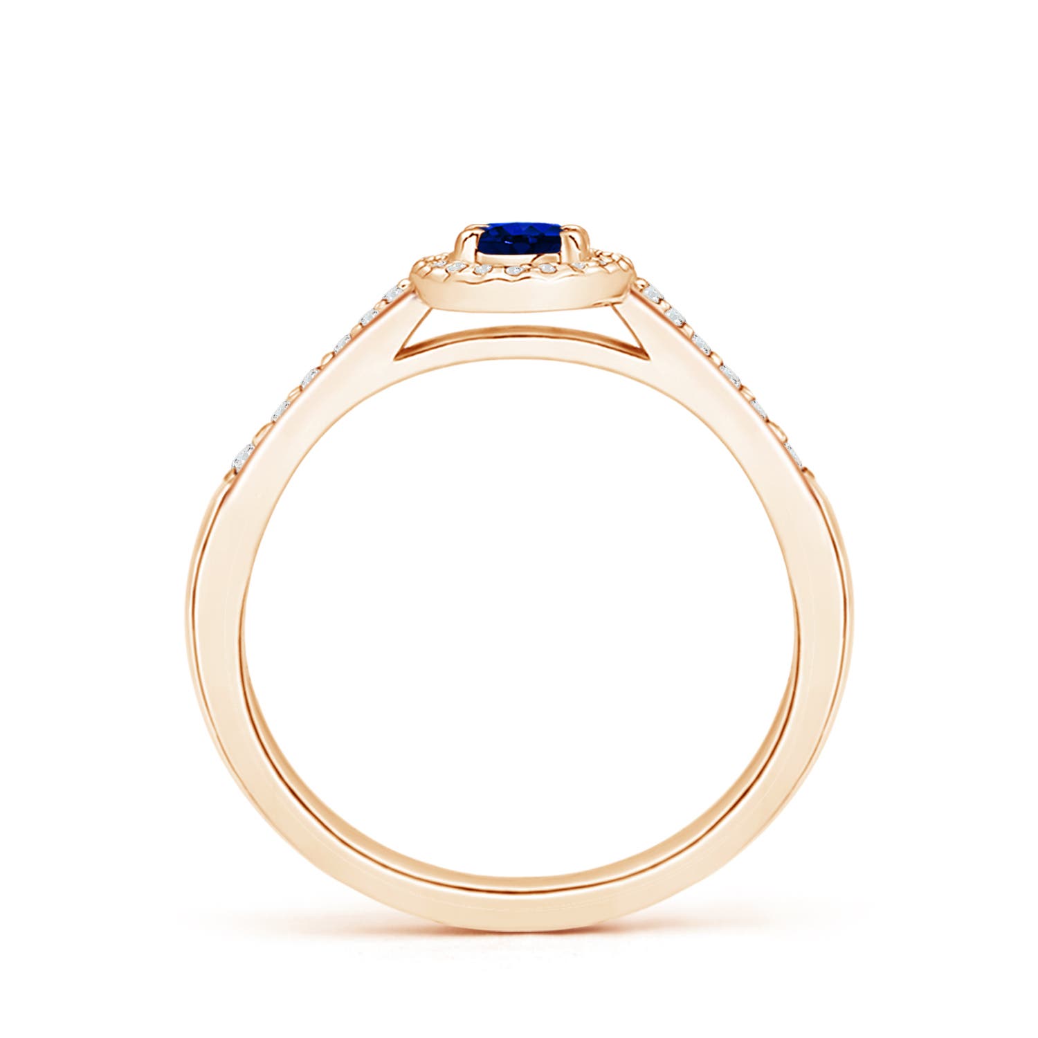 AAAA - Blue Sapphire / 0.46 CT / 14 KT Rose Gold