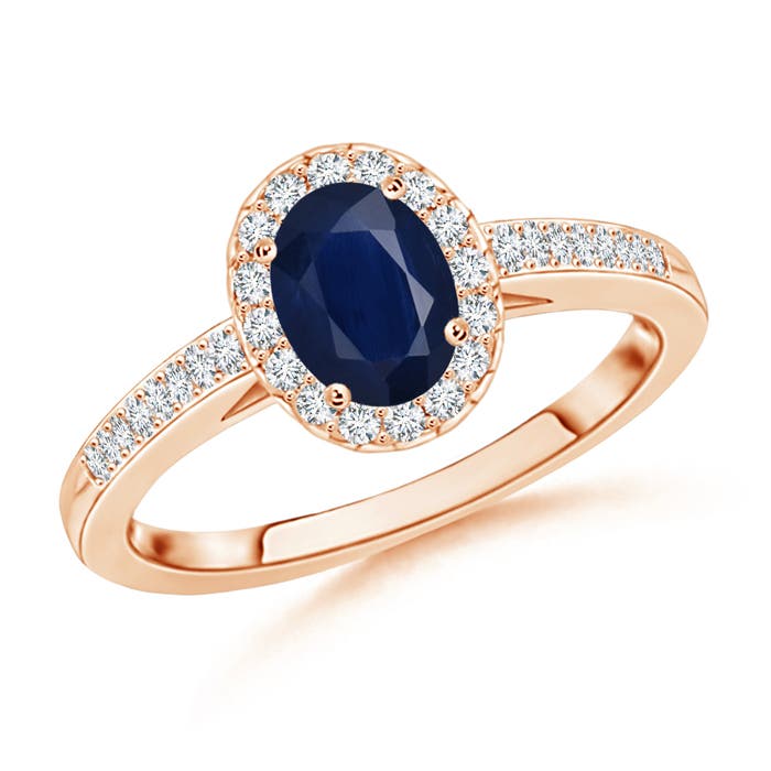 A - Blue Sapphire / 0.81 CT / 14 KT Rose Gold