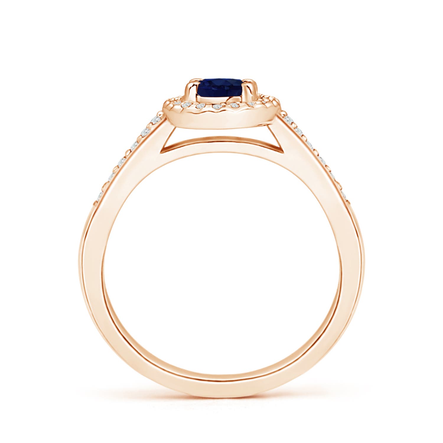 A - Blue Sapphire / 0.81 CT / 14 KT Rose Gold