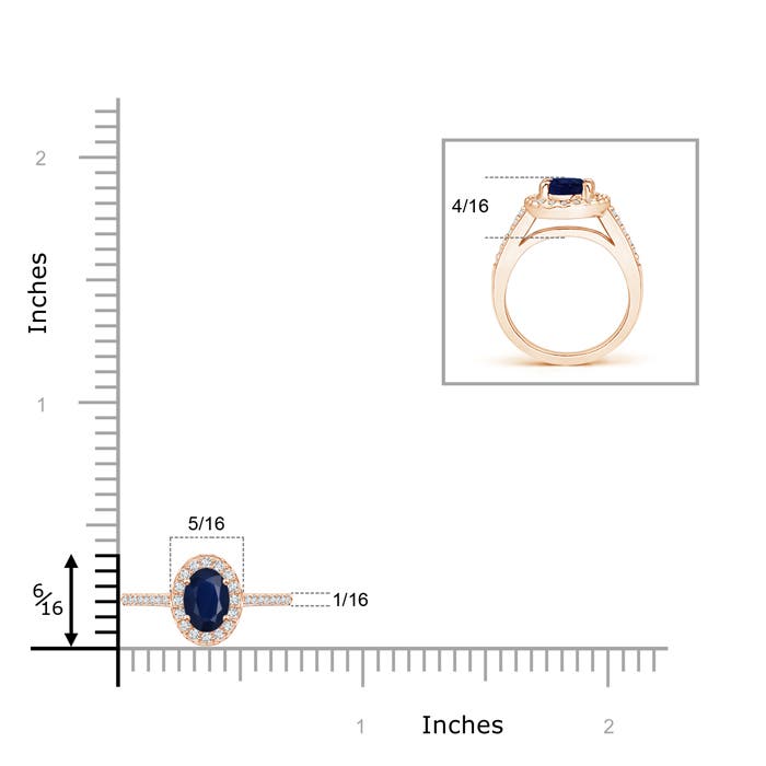 A - Blue Sapphire / 0.81 CT / 14 KT Rose Gold