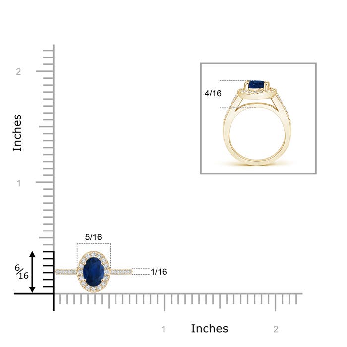 AA - Blue Sapphire / 0.81 CT / 14 KT Yellow Gold