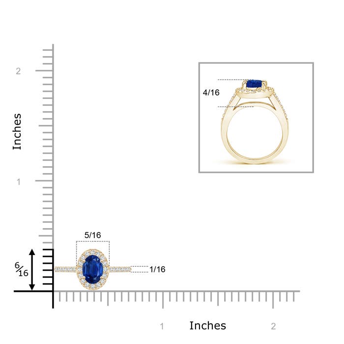 AAA - Blue Sapphire / 0.81 CT / 14 KT Yellow Gold