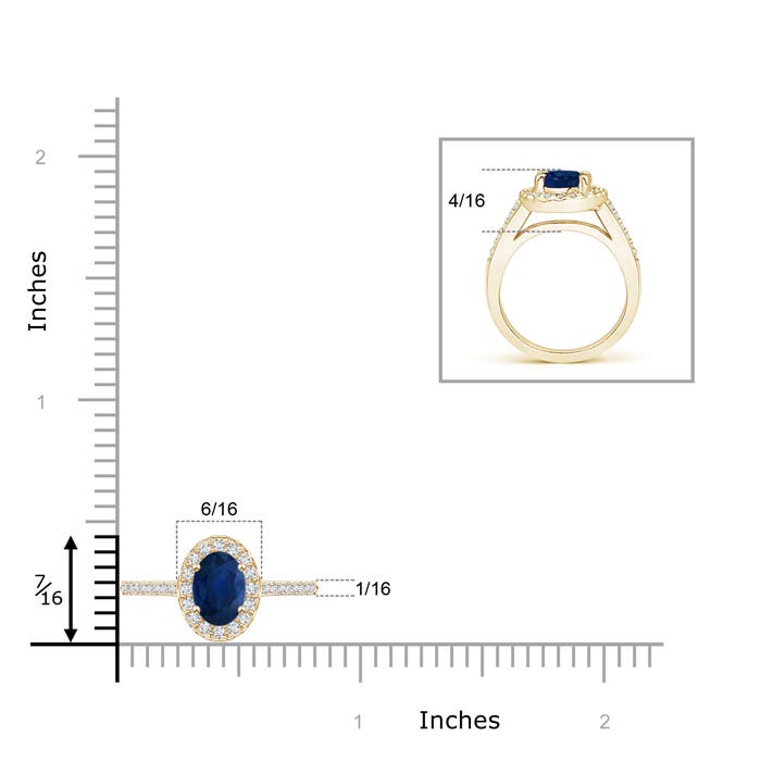 AA - Blue Sapphire / 1.11 CT / 14 KT Yellow Gold