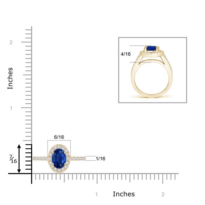 AAA - Blue Sapphire / 1.11 CT / 14 KT Yellow Gold