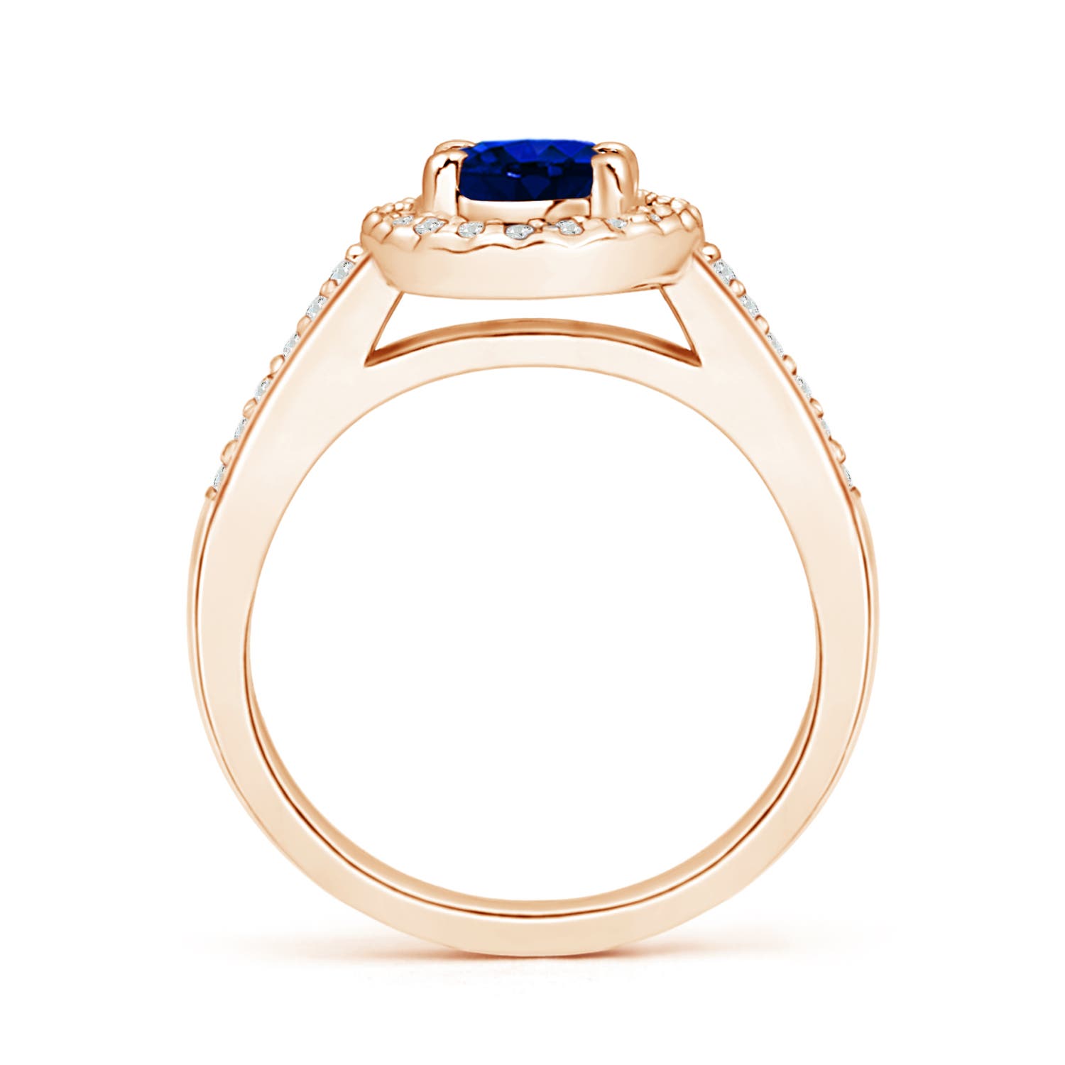 AAAA - Blue Sapphire / 1.11 CT / 14 KT Rose Gold