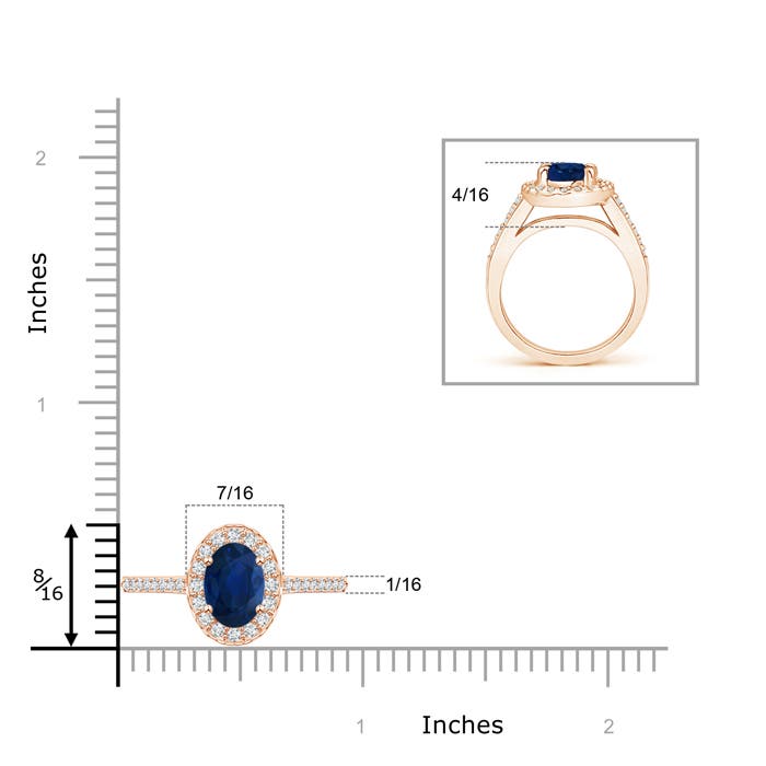 AA - Blue Sapphire / 1.87 CT / 14 KT Rose Gold