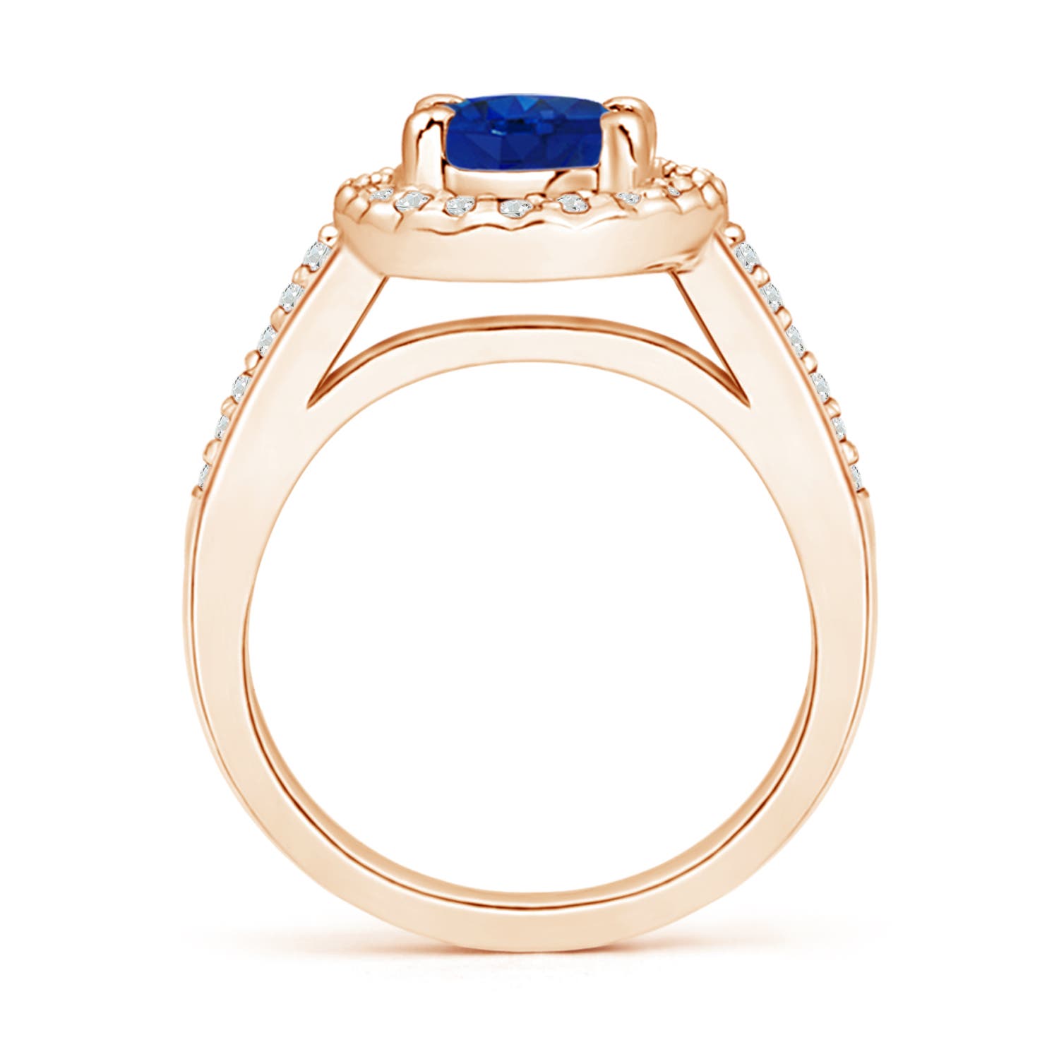 AAA - Blue Sapphire / 1.87 CT / 14 KT Rose Gold