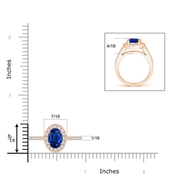 AAA - Blue Sapphire / 1.87 CT / 14 KT Rose Gold