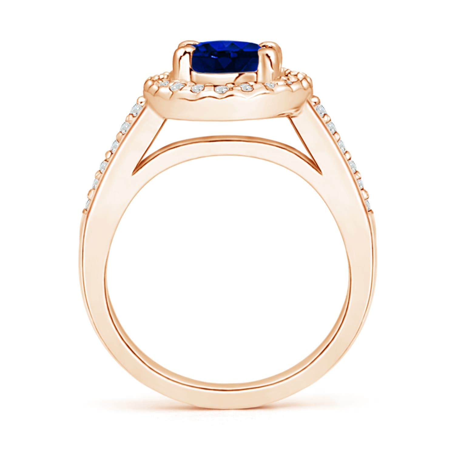 AAAA - Blue Sapphire / 1.87 CT / 14 KT Rose Gold