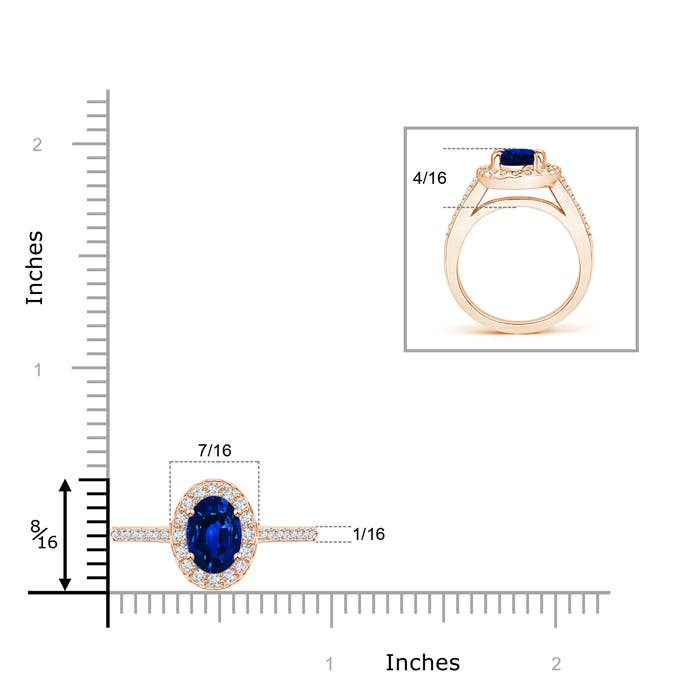 AAAA - Blue Sapphire / 1.87 CT / 14 KT Rose Gold