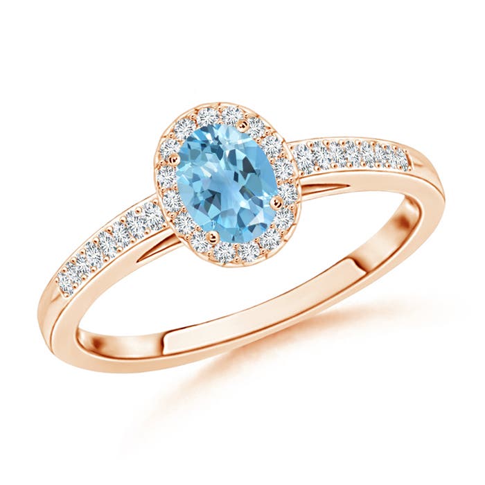 A - Swiss Blue Topaz / 0.43 CT / 14 KT Rose Gold