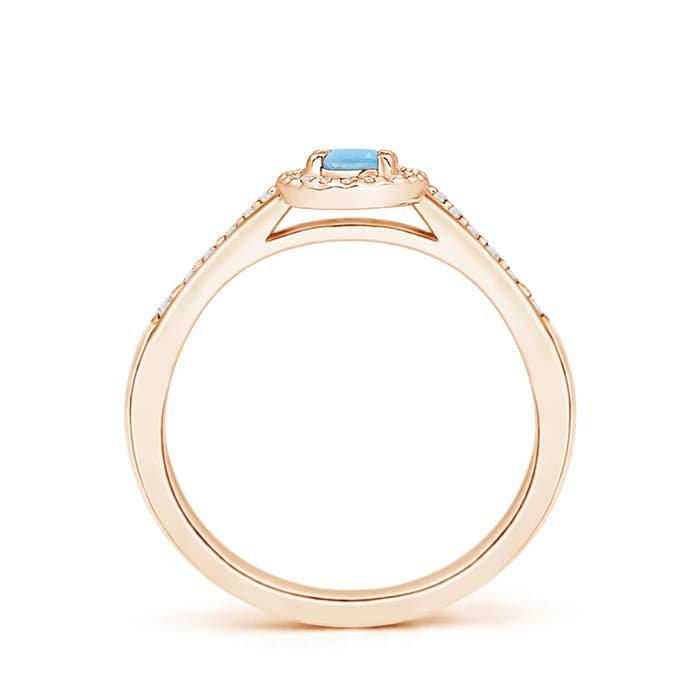 A - Swiss Blue Topaz / 0.43 CT / 14 KT Rose Gold