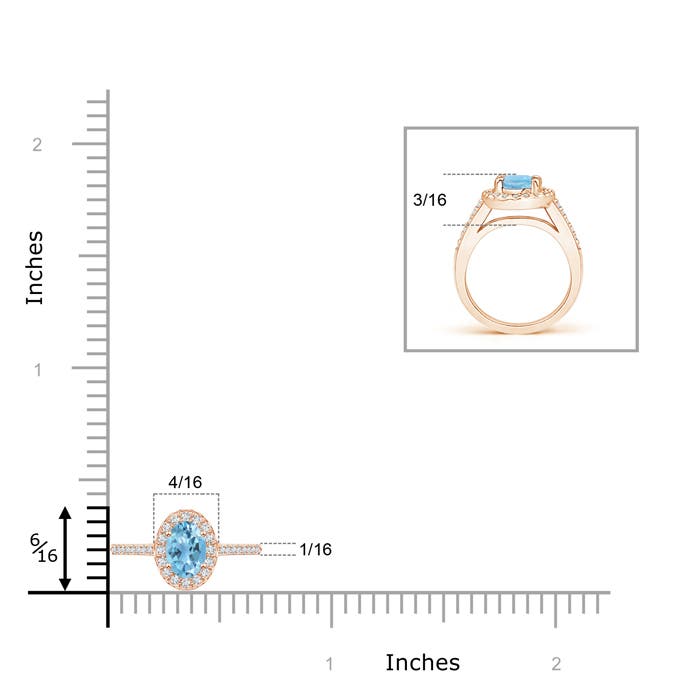 A - Swiss Blue Topaz / 0.43 CT / 14 KT Rose Gold