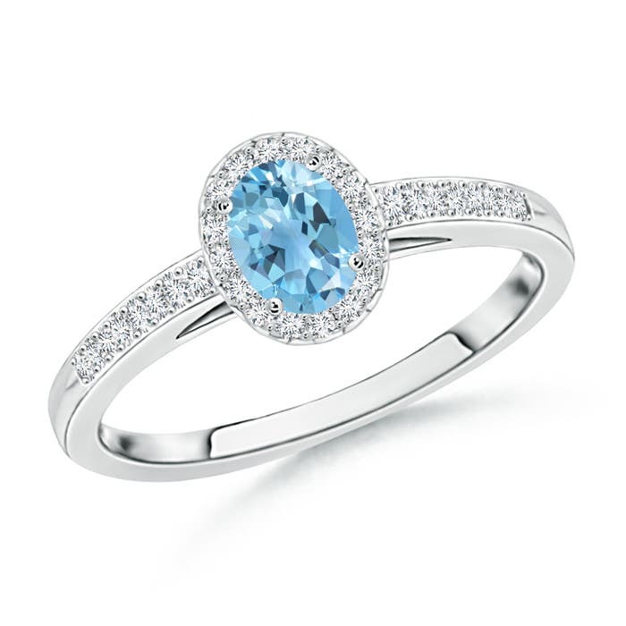 A - Swiss Blue Topaz / 0.43 CT / 14 KT White Gold