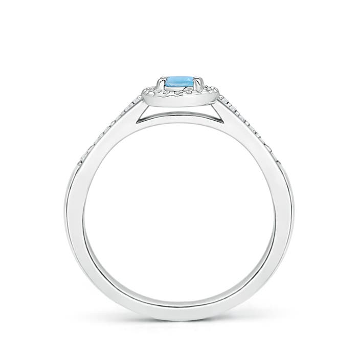 A - Swiss Blue Topaz / 0.43 CT / 14 KT White Gold