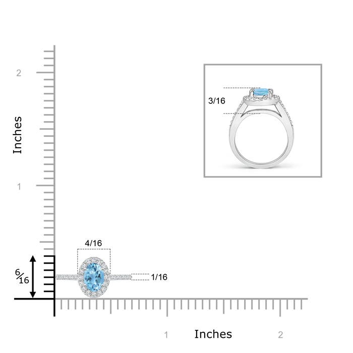 A - Swiss Blue Topaz / 0.43 CT / 14 KT White Gold