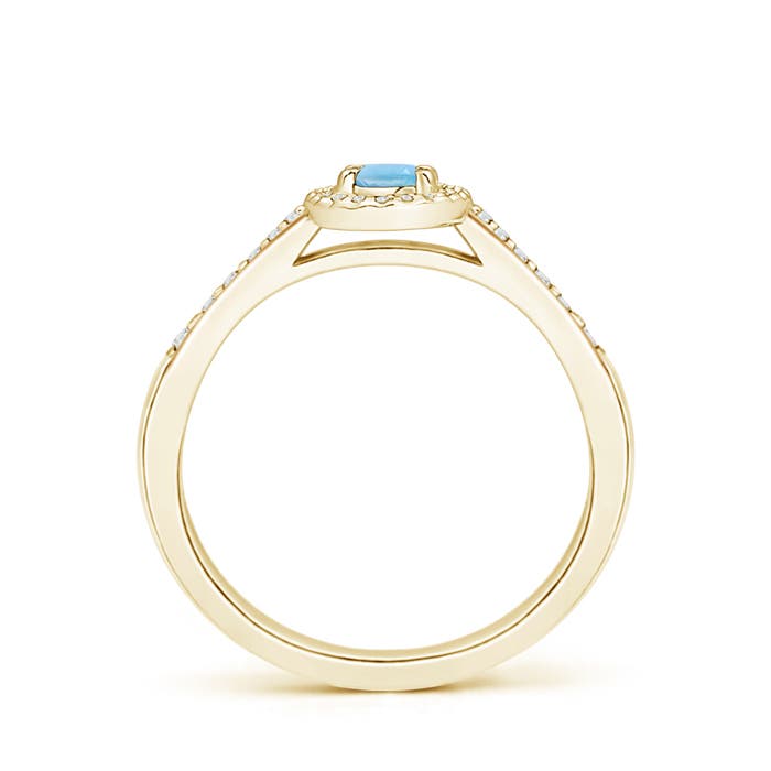 A - Swiss Blue Topaz / 0.43 CT / 14 KT Yellow Gold