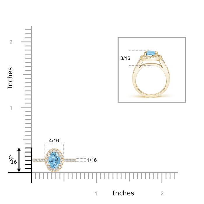 A - Swiss Blue Topaz / 0.43 CT / 14 KT Yellow Gold