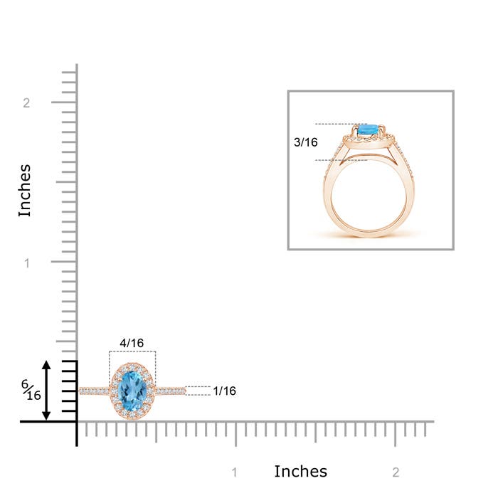 AA - Swiss Blue Topaz / 0.43 CT / 14 KT Rose Gold