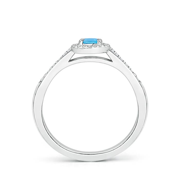 AA - Swiss Blue Topaz / 0.43 CT / 14 KT White Gold