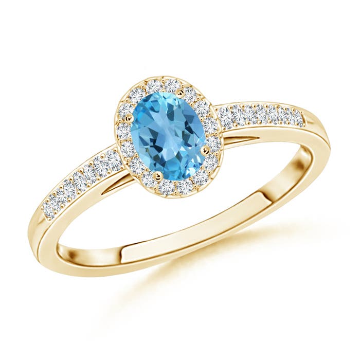 AA - Swiss Blue Topaz / 0.43 CT / 14 KT Yellow Gold