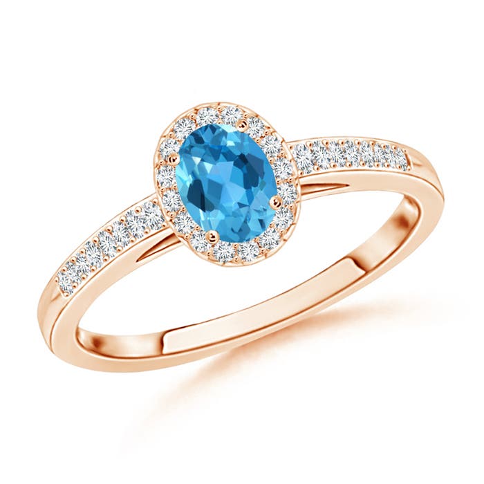 AAA - Swiss Blue Topaz / 0.43 CT / 14 KT Rose Gold