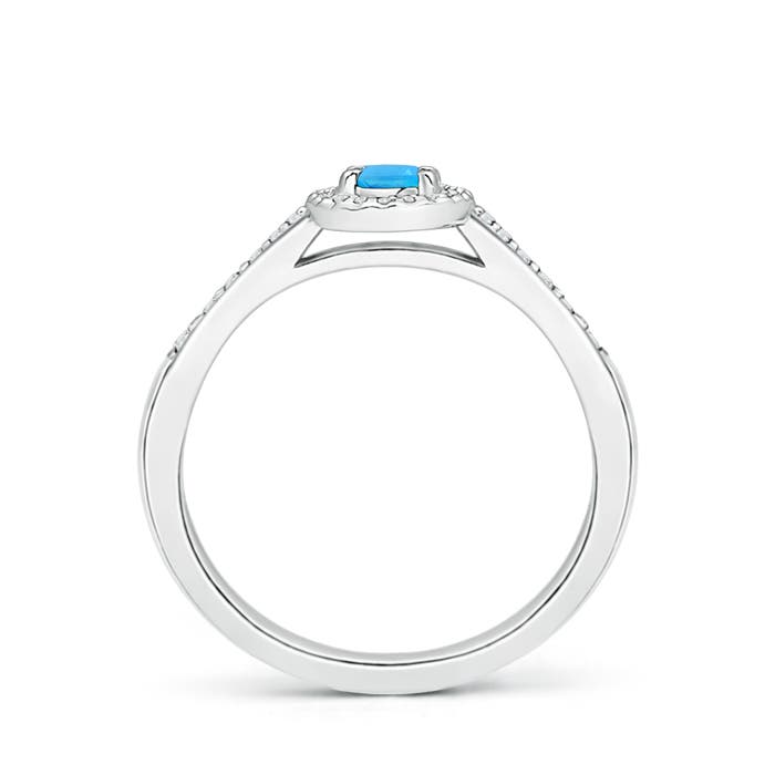 AAA - Swiss Blue Topaz / 0.43 CT / 14 KT White Gold