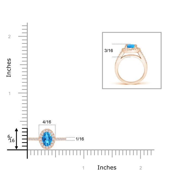 AAAA - Swiss Blue Topaz / 0.43 CT / 14 KT Rose Gold