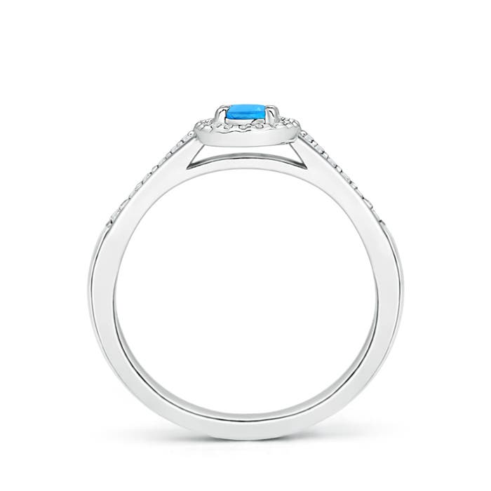 AAAA - Swiss Blue Topaz / 0.43 CT / 14 KT White Gold