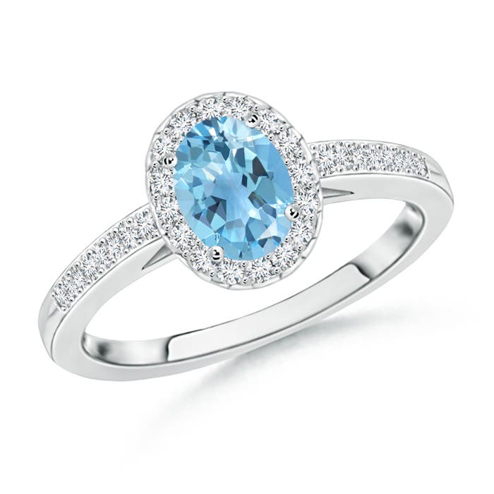 A - Swiss Blue Topaz / 0.75 CT / 14 KT White Gold