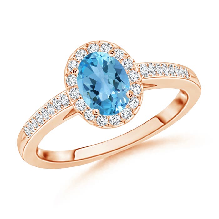 AA - Swiss Blue Topaz / 0.75 CT / 14 KT Rose Gold