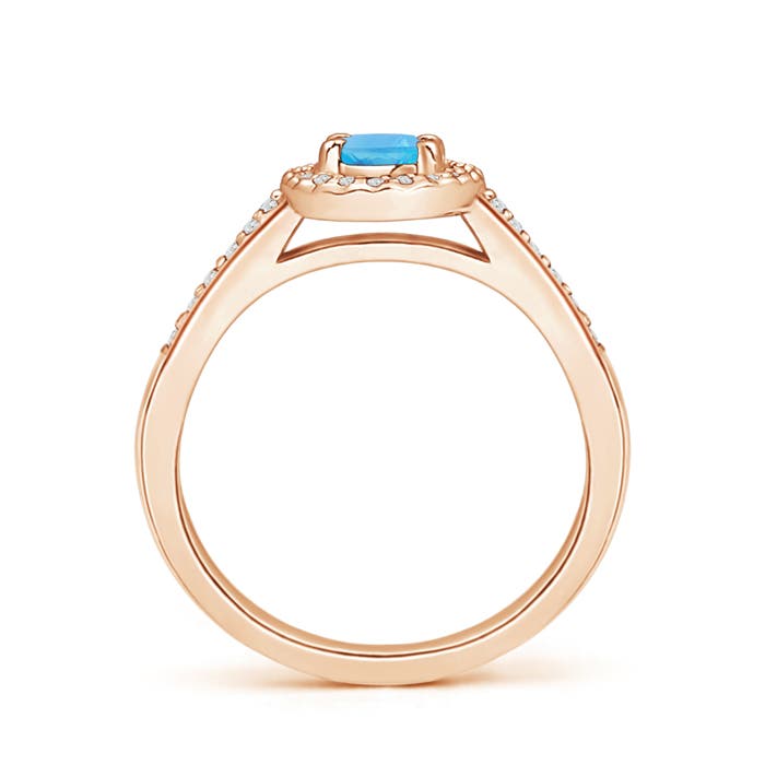 AA - Swiss Blue Topaz / 0.75 CT / 14 KT Rose Gold