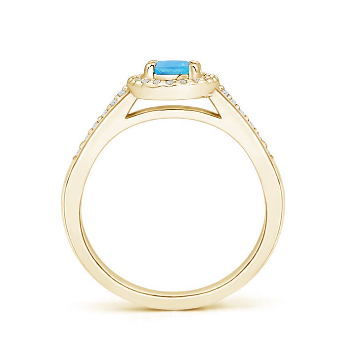 AA - Swiss Blue Topaz / 0.75 CT / 14 KT Yellow Gold