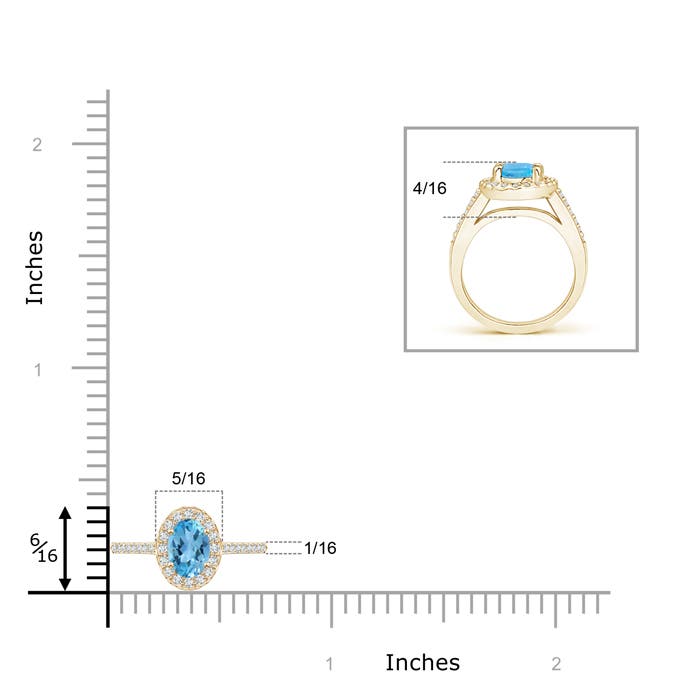 AA - Swiss Blue Topaz / 0.75 CT / 14 KT Yellow Gold