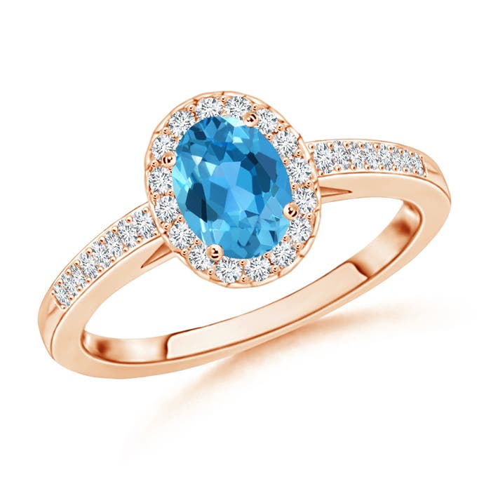 AAA - Swiss Blue Topaz / 0.75 CT / 14 KT Rose Gold