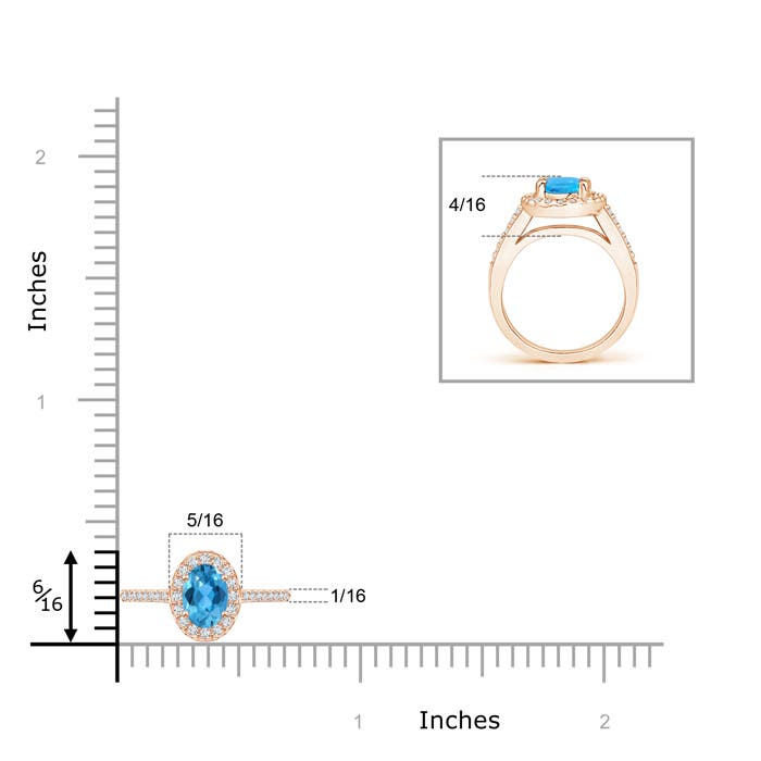 AAA - Swiss Blue Topaz / 0.75 CT / 14 KT Rose Gold