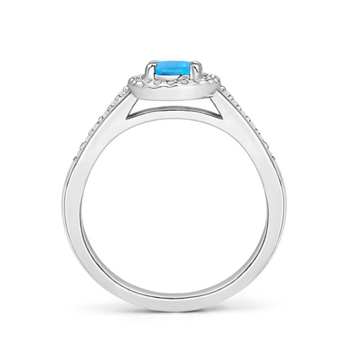 AAA - Swiss Blue Topaz / 0.75 CT / 14 KT White Gold