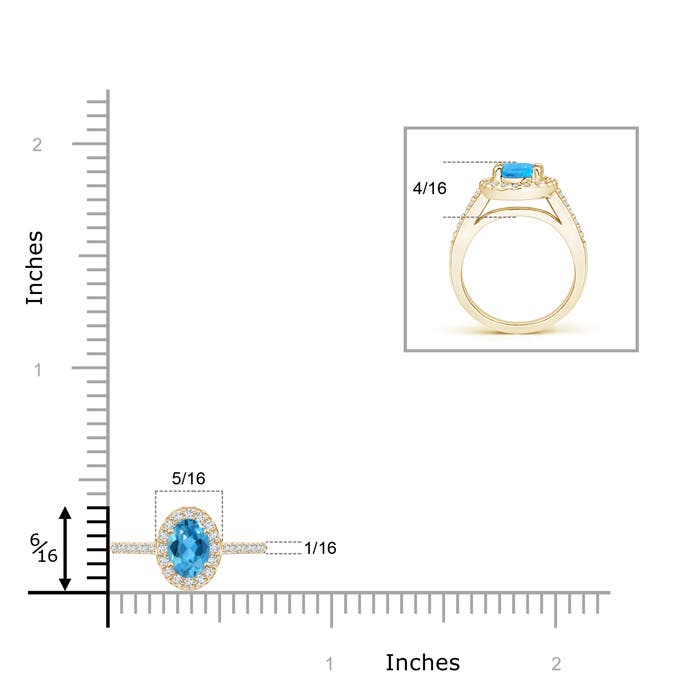 AAA - Swiss Blue Topaz / 0.75 CT / 14 KT Yellow Gold