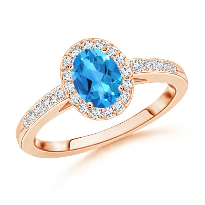 AAAA - Swiss Blue Topaz / 0.75 CT / 14 KT Rose Gold