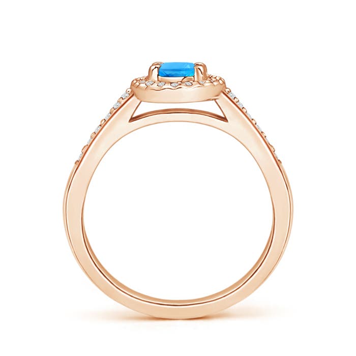 AAAA - Swiss Blue Topaz / 0.75 CT / 14 KT Rose Gold