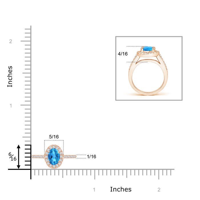 AAAA - Swiss Blue Topaz / 0.75 CT / 14 KT Rose Gold