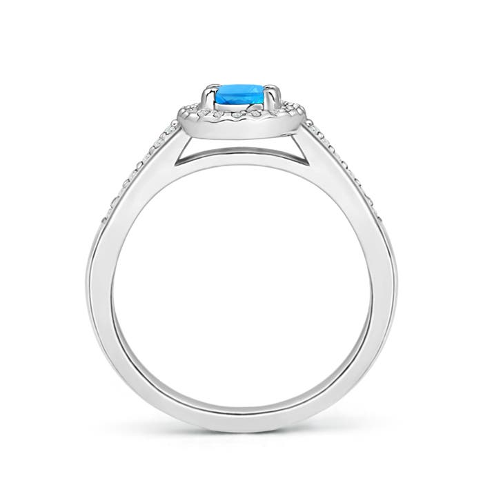 AAAA - Swiss Blue Topaz / 0.75 CT / 14 KT White Gold