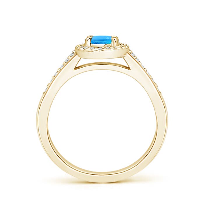 AAAA - Swiss Blue Topaz / 0.75 CT / 14 KT Yellow Gold