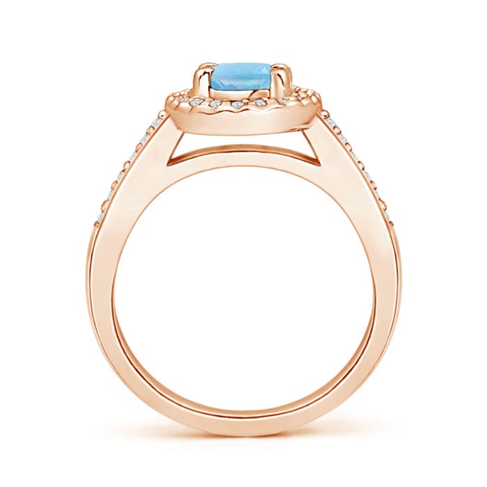 A - Swiss Blue Topaz / 1.21 CT / 14 KT Rose Gold