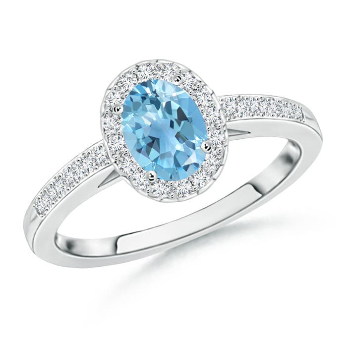 A - Swiss Blue Topaz / 1.21 CT / 14 KT White Gold