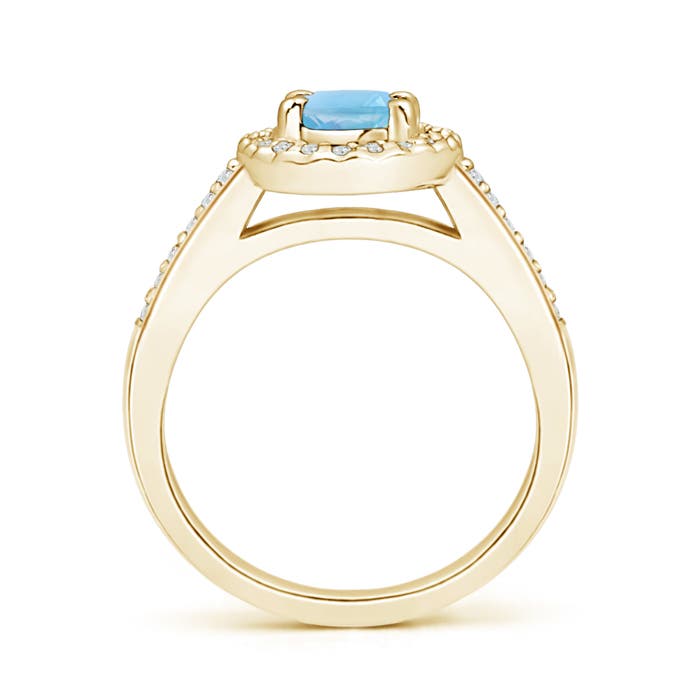 A - Swiss Blue Topaz / 1.21 CT / 14 KT Yellow Gold