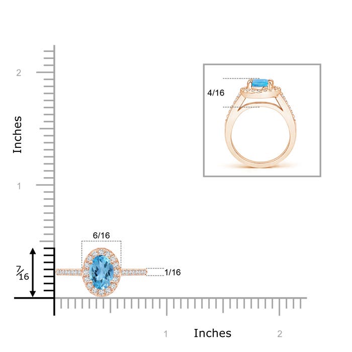 AA - Swiss Blue Topaz / 1.21 CT / 14 KT Rose Gold