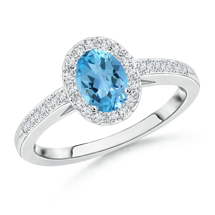 AA - Swiss Blue Topaz / 1.21 CT / 14 KT White Gold