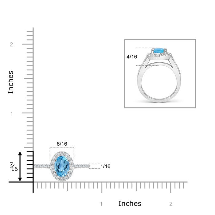 AA - Swiss Blue Topaz / 1.21 CT / 14 KT White Gold