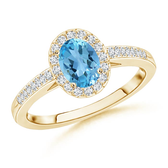 AA - Swiss Blue Topaz / 1.21 CT / 14 KT Yellow Gold